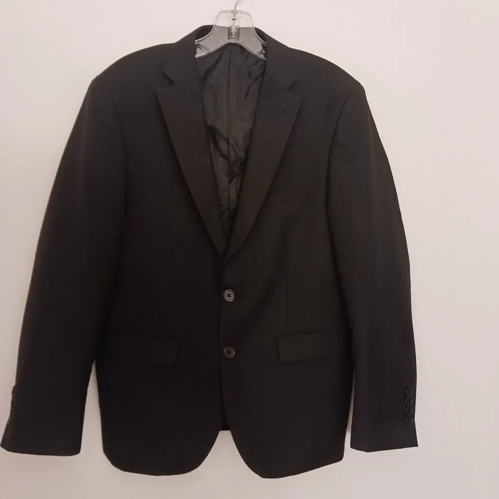 Emerald‎ Zalio Black Men's Professional Blazer 38S / 33W BLACK SB2-Slim Fit